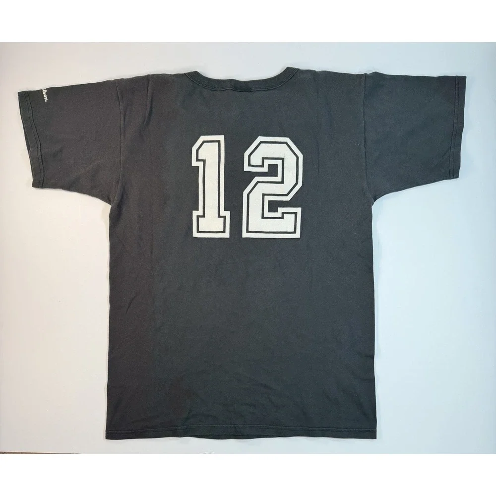Wilson Vintage Henley Shirt Mens Large Black 2 Button Made Mexico